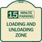 Signmission 15 Minute Parking Loading and Unloading Zone Heavy-Gauge Aluminum Sign, 18" x 18", TG-1818-24596 A-DES-TG-1818-24596 - alternate 1